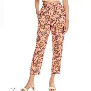 A.L.C. Henry Pink Floral Elastic-Waist Pants